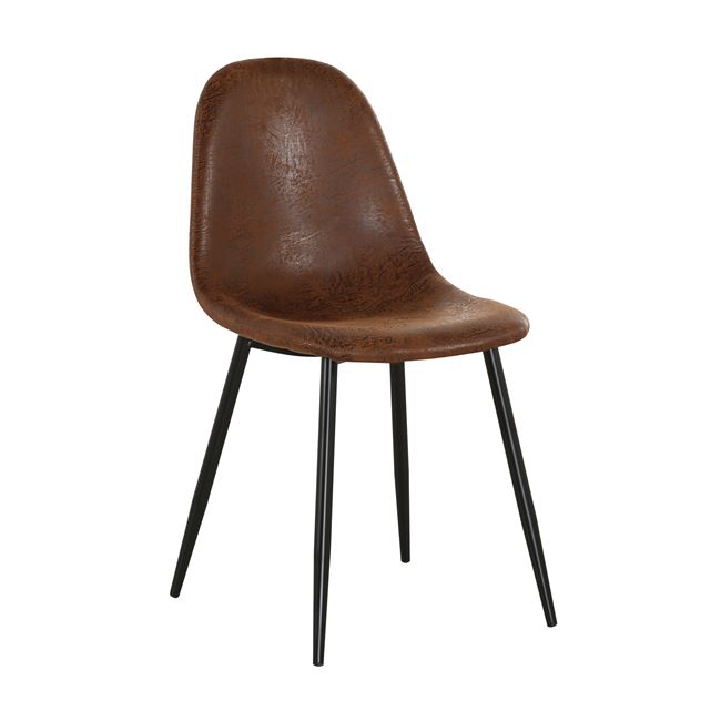 CELINA καρέκλα Μεταλλική Μαύρη/Ύφασμα Suede Καφέ