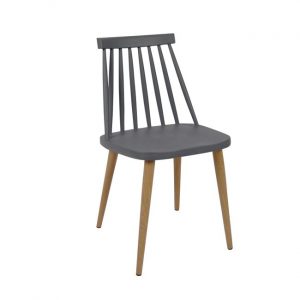 AVIDA Καρέκλα Μεταλλική Φυσικό/PP Ανθρακί