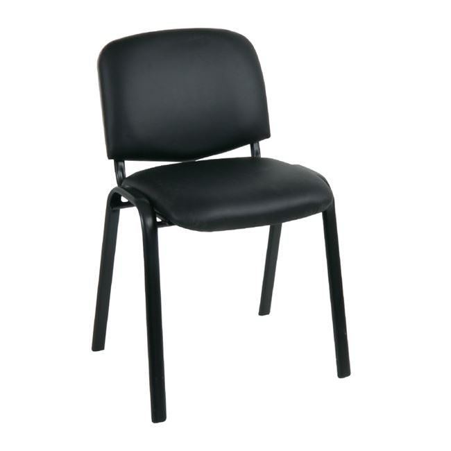 SIGMA καρέκλα επισκέπτη Μαύρο Μέταλλο/PVC